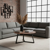 Τραπέζι σαλονιού Berton pakoworld σε καρυδί απόχρωση με μαύρο μέταλλο Φ80x40εκ Τραπέζι σαλονιού Berton pakoworld σε καρυδί απόχρωση με μαύρο μέταλλο Φ80x40εκ