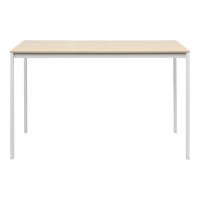 Τραπέζι Faragio pakoworld σε φυσική απόχρωση-λευκά μεταλλικά πόδια 120x75x75εκ
