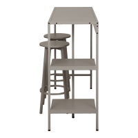 Σετ τραπέζι μπαρ Nexous pakoworld 3τεμ taupe μέταλλο 124x44x100εκ