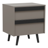 Κομοδίνο Nectra pakoworld taupe με μαύρο 50x40x56εκ