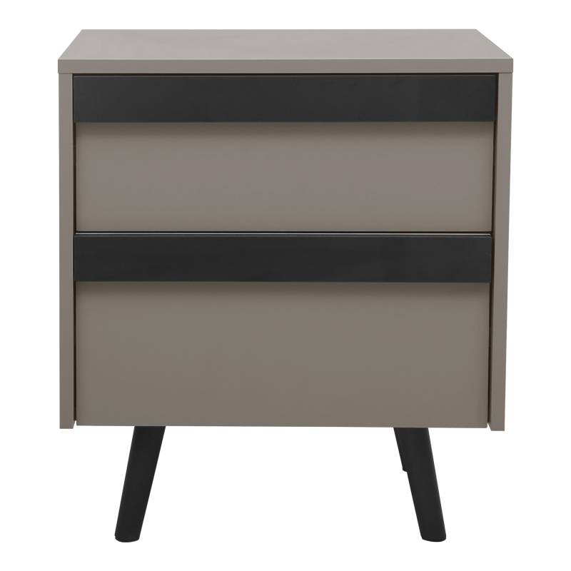 Κομοδίνο Nectra pakoworld taupe με μαύρο 50x40x56εκ