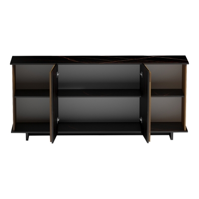 Μπουφές Zafore pakoworld καρυδί- μαύρο μαρμάρου 180x45x80εκ Μπουφές Zafore pakoworld καρυδί- μαύρο μαρμάρου 180x45x80εκ