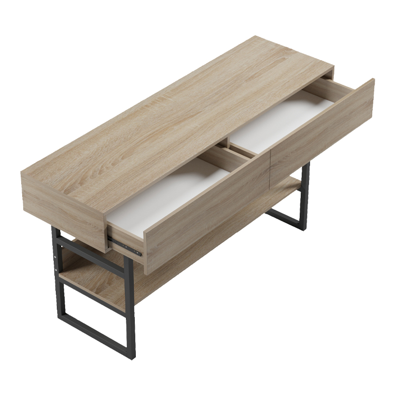 Κονσόλα Vien pakoworld σε sonoma-μαύρη απόχρωση 139x43x75.5εκ Κονσόλα Vien pakoworld σε sonoma-μαύρη απόχρωση 139x43x75.5εκ