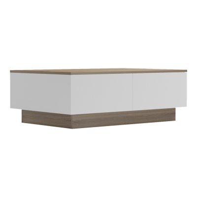 Τραπέζι σαλονιού Winey pakoworld σε sonoma-λευκή απόχρωση 90x60x31.5εκ