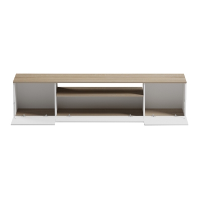 Έπιπλο τηλεόρασης Winey pakoworld σε sonoma-λευκή απόχρωση 180x44.5x44.5εκ Έπιπλο τηλεόρασης Winey pakoworld σε sonoma-λευκή απόχρωση 180x44.5x44.5εκ