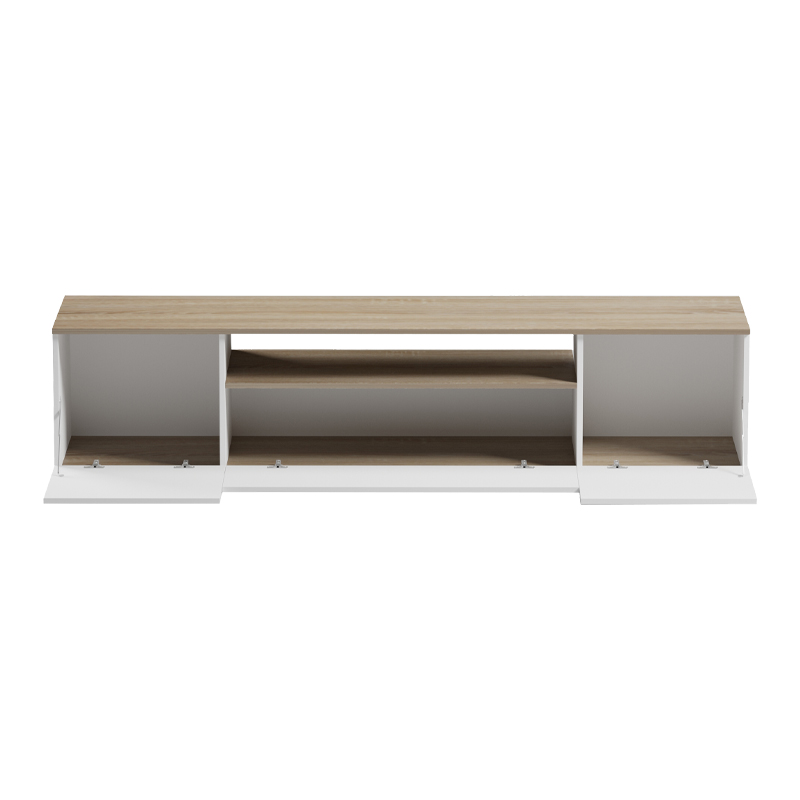 Έπιπλο τηλεόρασης Winey pakoworld σε sonoma-λευκή απόχρωση 180x44.5x44.5εκ