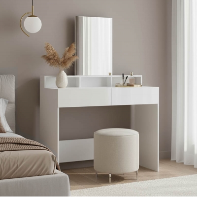 Τουαλέτα κρεβατοκάμαρας Frentsel pakoworld με καθρέπτη σε λευκή απόχρωση 100x40x140εκ Τουαλέτα κρεβατοκάμαρας Frentsel pakoworld με καθρέπτη σε λευκή απόχρωση 100x40x140εκ