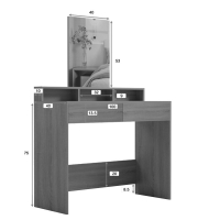 Τουαλέτα κρεβατοκάμαρας Frentsel pakoworld με καθρέπτη σε λευκή απόχρωση 100x40x140εκ