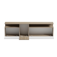Έπιπλο τηλεόρασης Vendora pakoworld σε sonoma-λευκή απόχρωση 150x29.5x46.3εκ