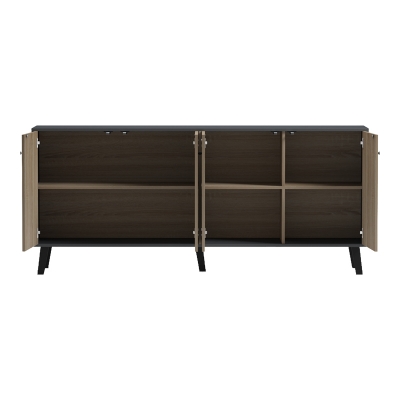 Μπουφές Tuscany pakoworld sonoma-ανθρακί 180x40x78.6εκ