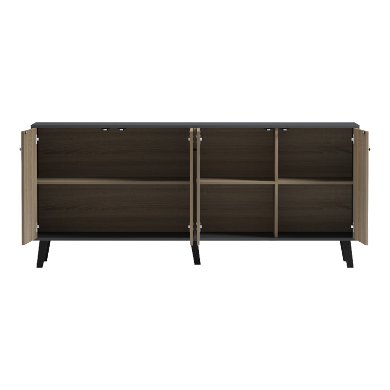 Μπουφές Tuscany pakoworld sonoma-ανθρακί 180x40x78.6εκ