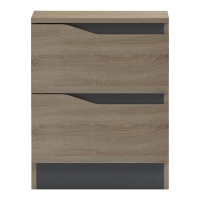 Κομοδίνο Verena pakoworld sonoma-ανθρακί 40x40x50εκ Κομοδίνο Verena pakoworld sonoma-ανθρακί 40x40x50εκ