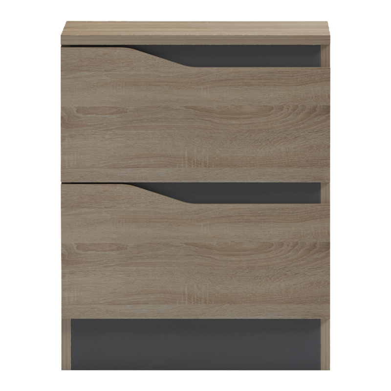 Κομοδίνο Verena pakoworld sonoma-ανθρακί 40x40x50εκ Κομοδίνο Verena pakoworld sonoma-ανθρακί 40x40x50εκ