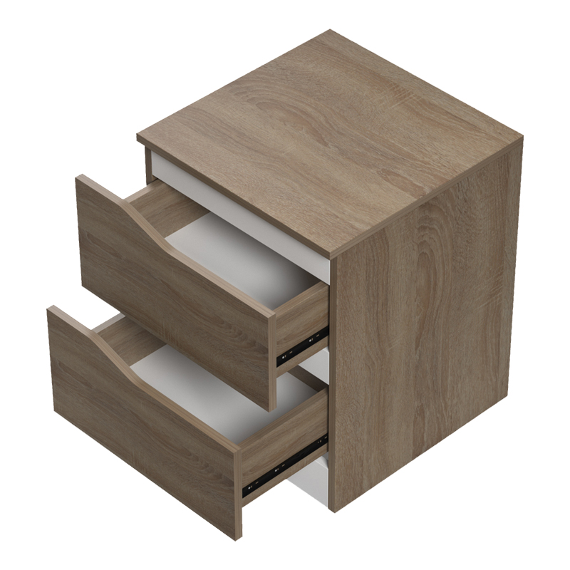 Κομοδίνο Verena pakoworld sonoma-λευκό 40x40x50εκ Κομοδίνο Verena pakoworld sonoma-λευκό 40x40x50εκ