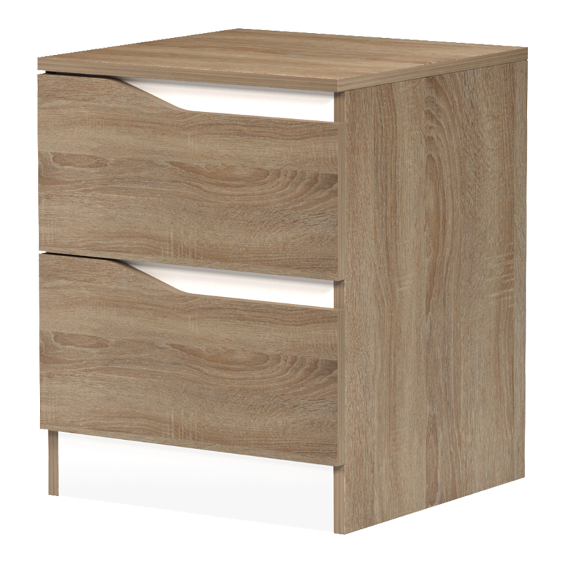 Κομοδίνο Verena pakoworld sonoma-λευκό 40x40x50εκ Κομοδίνο Verena pakoworld sonoma-λευκό 40x40x50εκ