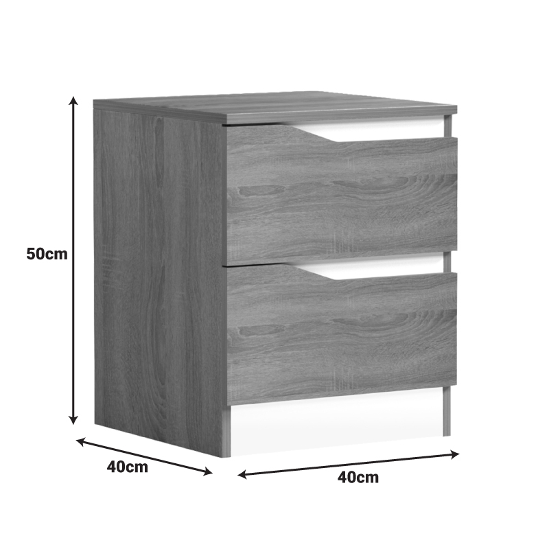 Κομοδίνο Verena pakoworld sonoma-λευκό 40x40x50εκ Κομοδίνο Verena pakoworld sonoma-λευκό 40x40x50εκ