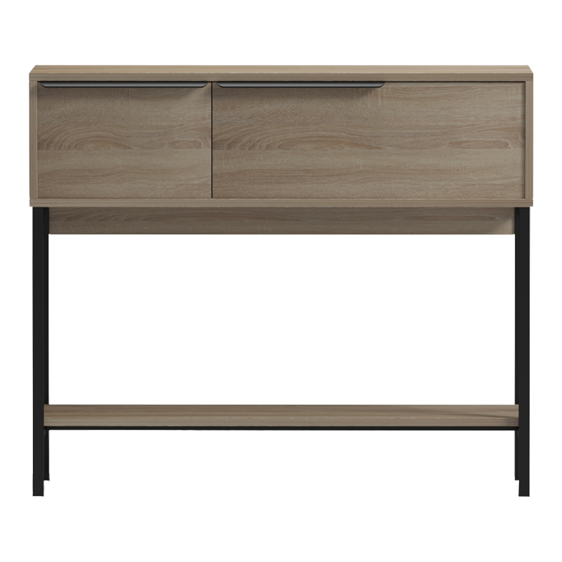 Κονσόλα Nordic pakoworld σε sonoma-μαύρη απόχρωση 90x29,5x76εκ