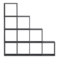 Βιβλιοθήκη Scala pakoworld ανθρακί 129.5x29x129.5εκ