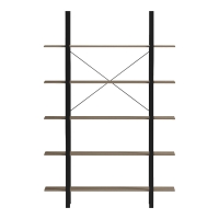 Βιβλιοθήκη-Ραφιέρα Loftie pakoworld sonoma-μαύρο μέταλλο 126x28x165εκ