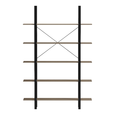 Βιβλιοθήκη-Ραφιέρα Loftie pakoworld sonoma-μαύρο μέταλλο 126x28x165εκ