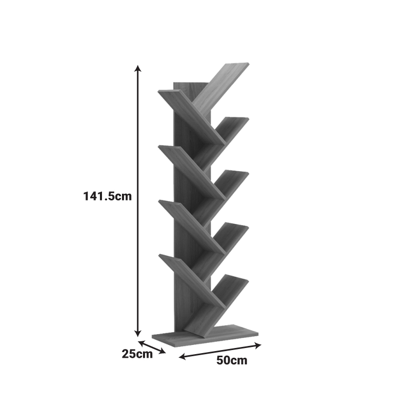 Βιβλιοθήκη Fyllo pakoworld καρυδί 50x25x141.5εκ