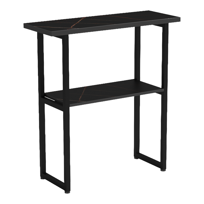 Κονσόλα Solain pakoworld μαύρο εφε μαρμάρου-μαύρο μέταλλο 79x29x85εκ