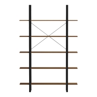 Βιβλιοθήκη-Ραφιέρα Varous pakoworld καρυδί-μαύρο μέταλλο 120x28x180εκ