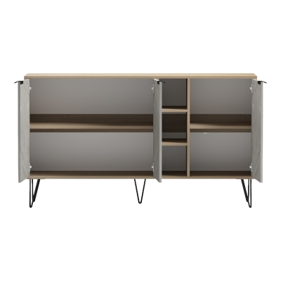 Μπουφές Balain pakoworld sonoma-γκρι μπεζ όψη μαρμάρου 142x35.5x83εκ