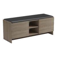 Παπουτσοθήκη-σκαμπό Zulla pakoworld sonoma-μαύρο 110x37x43εκ