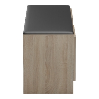 Παπουτσοθήκη-σκαμπό Zulla pakoworld sonoma-μαύρο 110x37x43εκ