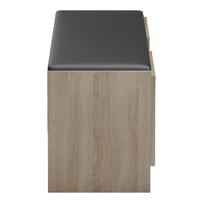 Παπουτσοθήκη-σκαμπό Zulla pakoworld sonoma-μαύρο 110x37x43εκ