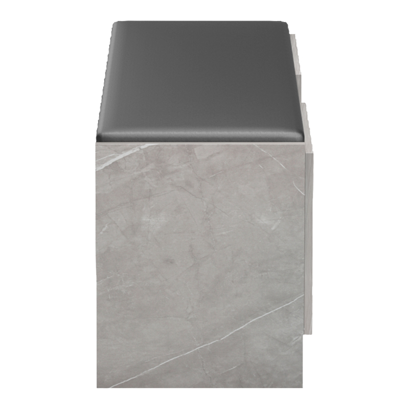 Παπουτσοθήκη-σκαμπό Zulla pakoworld γκρι μπεζ εφε μαρμαρου-μαυρο 110x37x43εκ