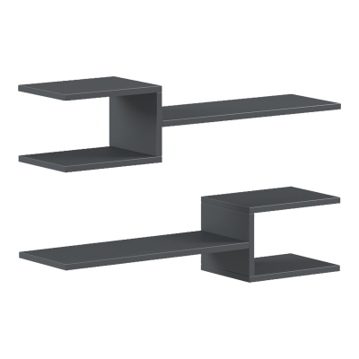 Ραφιέρα τοίχου Galler pakoworld ανθρακί 79x19.5x18εκ