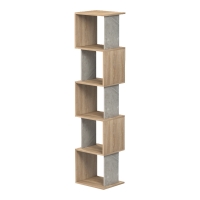 Βιβλιοθήκη Cubik pakoworld sonoma- γκρι μπεζ οψη μαρμάρου 35x30x161εκ