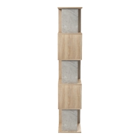 Βιβλιοθήκη Cubik pakoworld sonoma- γκρι μπεζ οψη μαρμάρου 35x30x161εκ