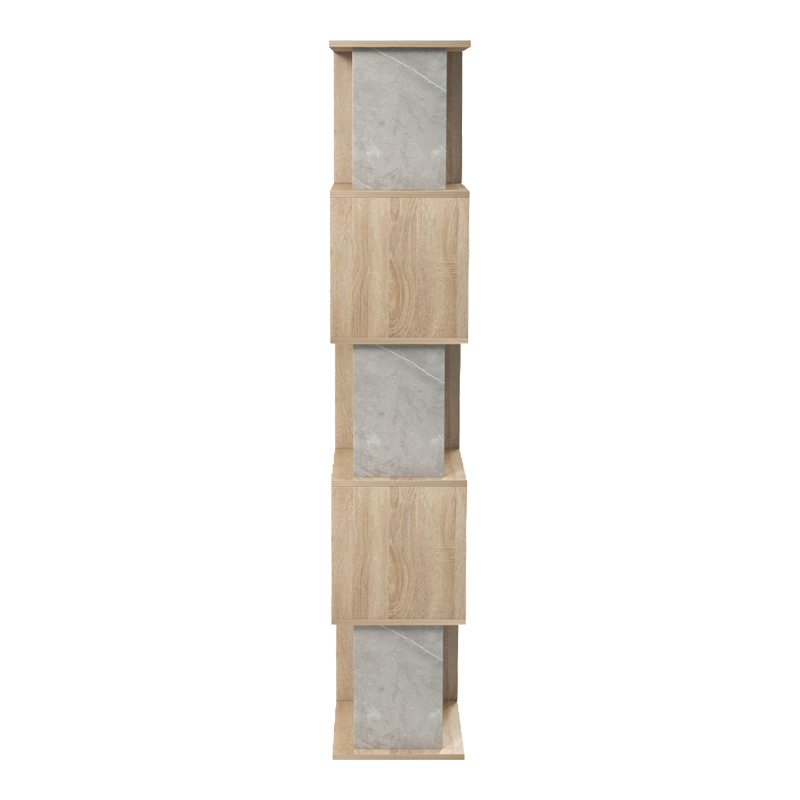 Βιβλιοθήκη Cubik pakoworld sonoma- γκρι μπεζ οψη μαρμάρου 35x30x161εκ