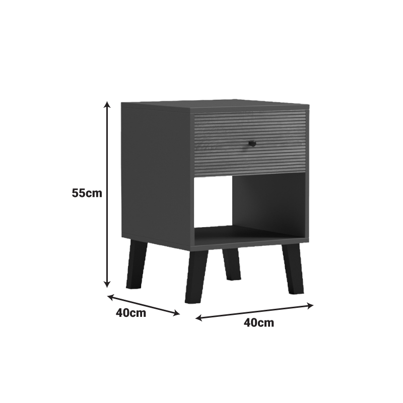 Κομοδίνο Tuscany pakoworld sonoma-ανθρακί 40x40x55εκ Κομοδίνο Tuscany pakoworld sonoma-ανθρακί 40x40x55εκ