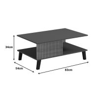 Τραπεζάκι σαλονιού Tuscany pakoworld sonoma-ανθρακί 83x54x34εκ Τραπεζάκι σαλονιού Tuscany pakoworld sonoma-ανθρακί 83x54x34εκ