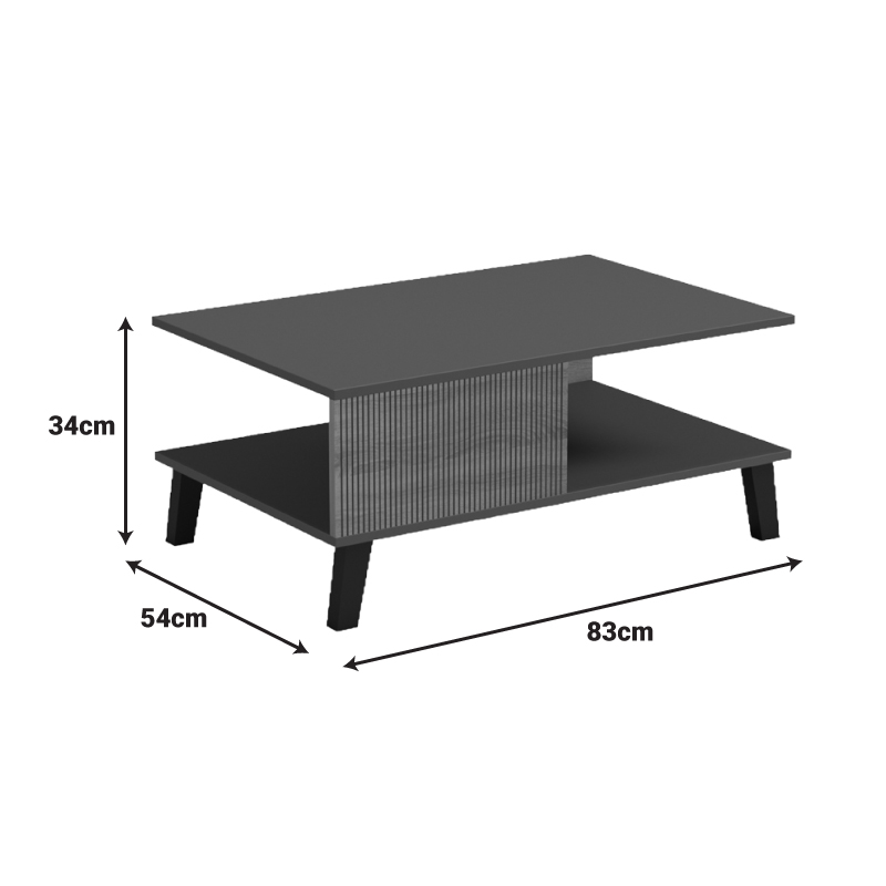 Τραπεζάκι σαλονιού Tuscany pakoworld sonoma-ανθρακί 83x54x34εκ Τραπεζάκι σαλονιού Tuscany pakoworld sonoma-ανθρακί 83x54x34εκ
