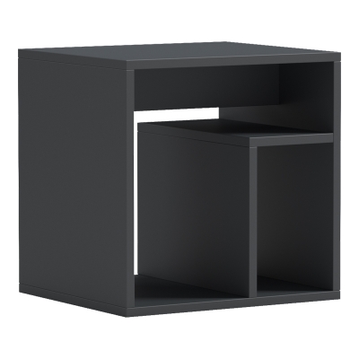 Κομοδίνο Doublo pakoworld ανθρακί 40x35x40εκ