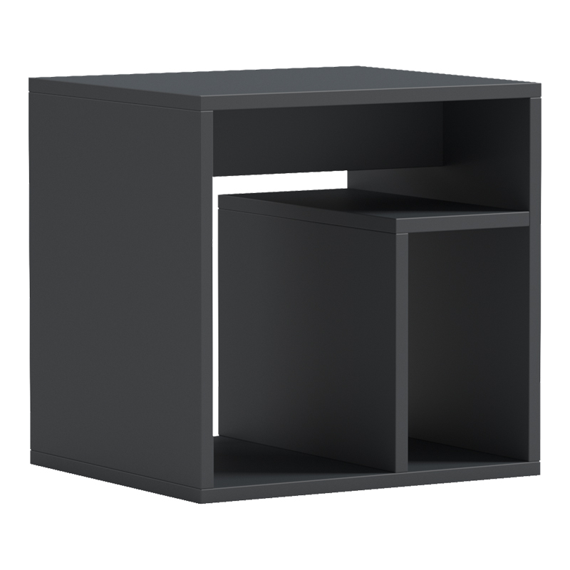 Κομοδίνο Doublo pakoworld ανθρακί 40x35x40εκ