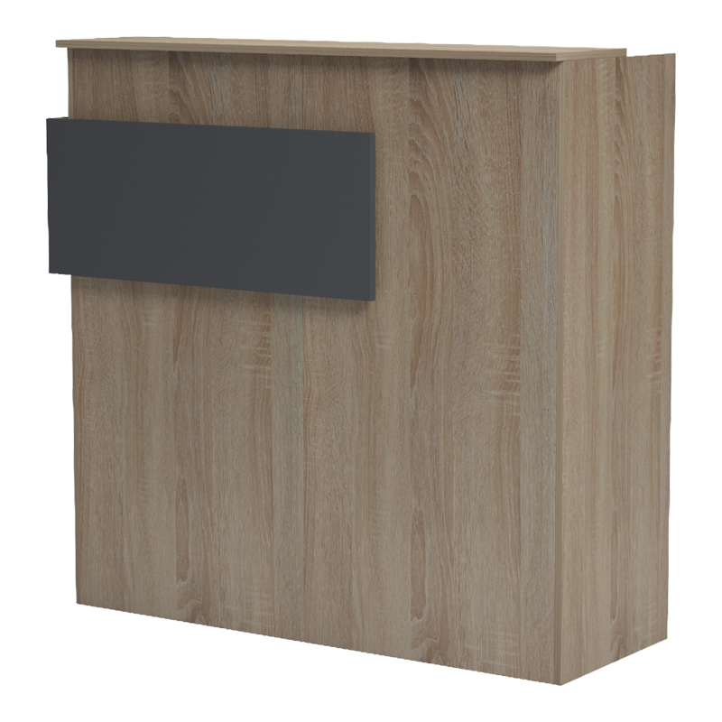 Γραφείο reception Optima pakoworld με led sonoma-ανθρακί 110x40x110εκ