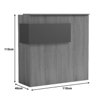 Γραφείο reception Optima pakoworld με led λευκό-sonoma 110x40x110εκ