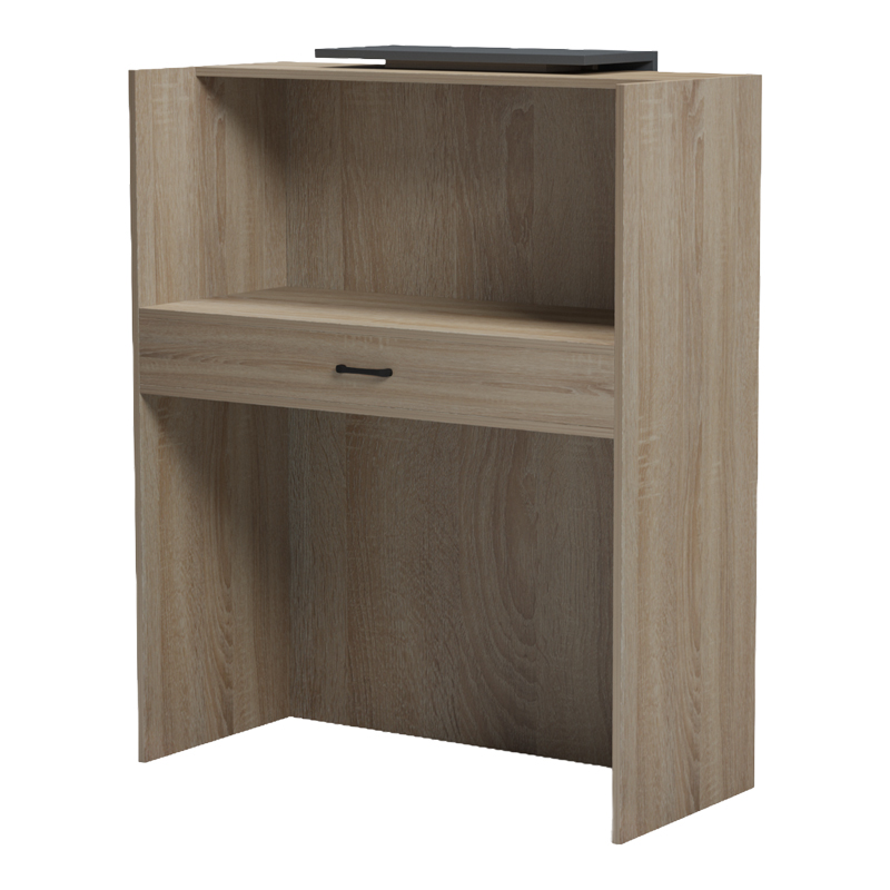 Γραφείο reception Zowel pakoworld με led sonoma-ανθρακί 90x40x110εκ