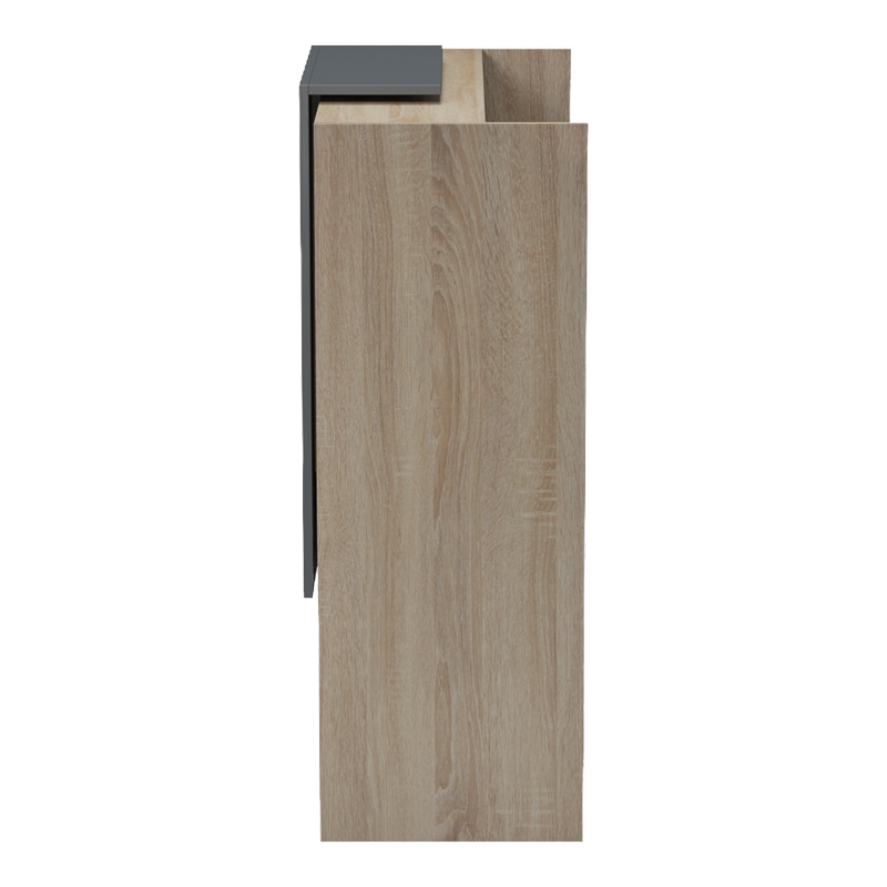 Γραφείο reception Zowel pakoworld με led sonoma-ανθρακί 90x40x110εκ