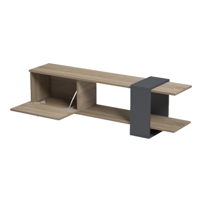 Έπιπλο τηλεόρασης Standi pakoworld σε sonoma-ανθρακί 120x25x36.8εκ Έπιπλο τηλεόρασης Standi pakoworld σε sonoma-ανθρακί 120x25x36.8εκ