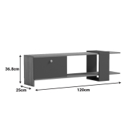 Έπιπλο τηλεόρασης Standi pakoworld σε sonoma-ανθρακί 120x25x36.8εκ Έπιπλο τηλεόρασης Standi pakoworld σε sonoma-ανθρακί 120x25x36.8εκ