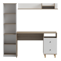 Σύνθεση γραφείου Kontor pakoworld sonoma-λευκό 120x50x160εκ