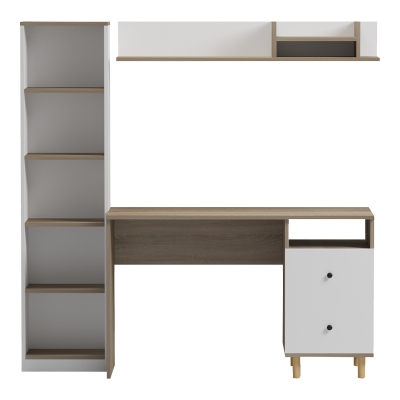 Σύνθεση γραφείου Kontor pakoworld sonoma-λευκό 120x50x160εκ