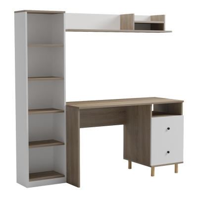 Σύνθεση γραφείου Kontor pakoworld sonoma-λευκό 120x50x160εκ
